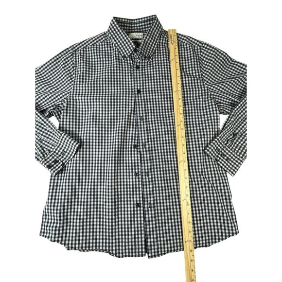 Lucky Brand Button Down Shirt Plaid Blue White Mens Sz L Slim Fit Cotton Classic - Picture 4 of 9